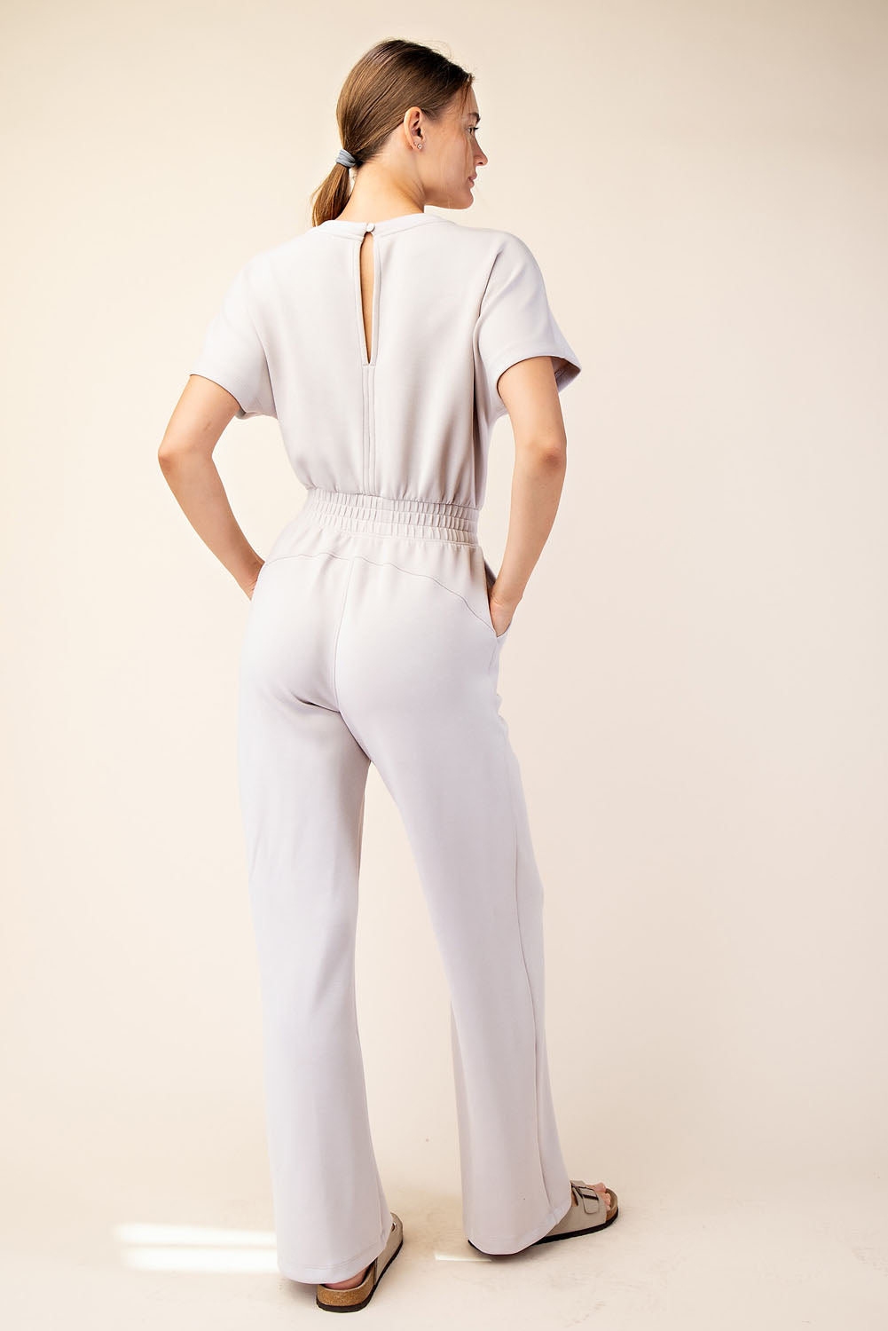 Luxe Bloom Jumpsuit - Mocha Cream