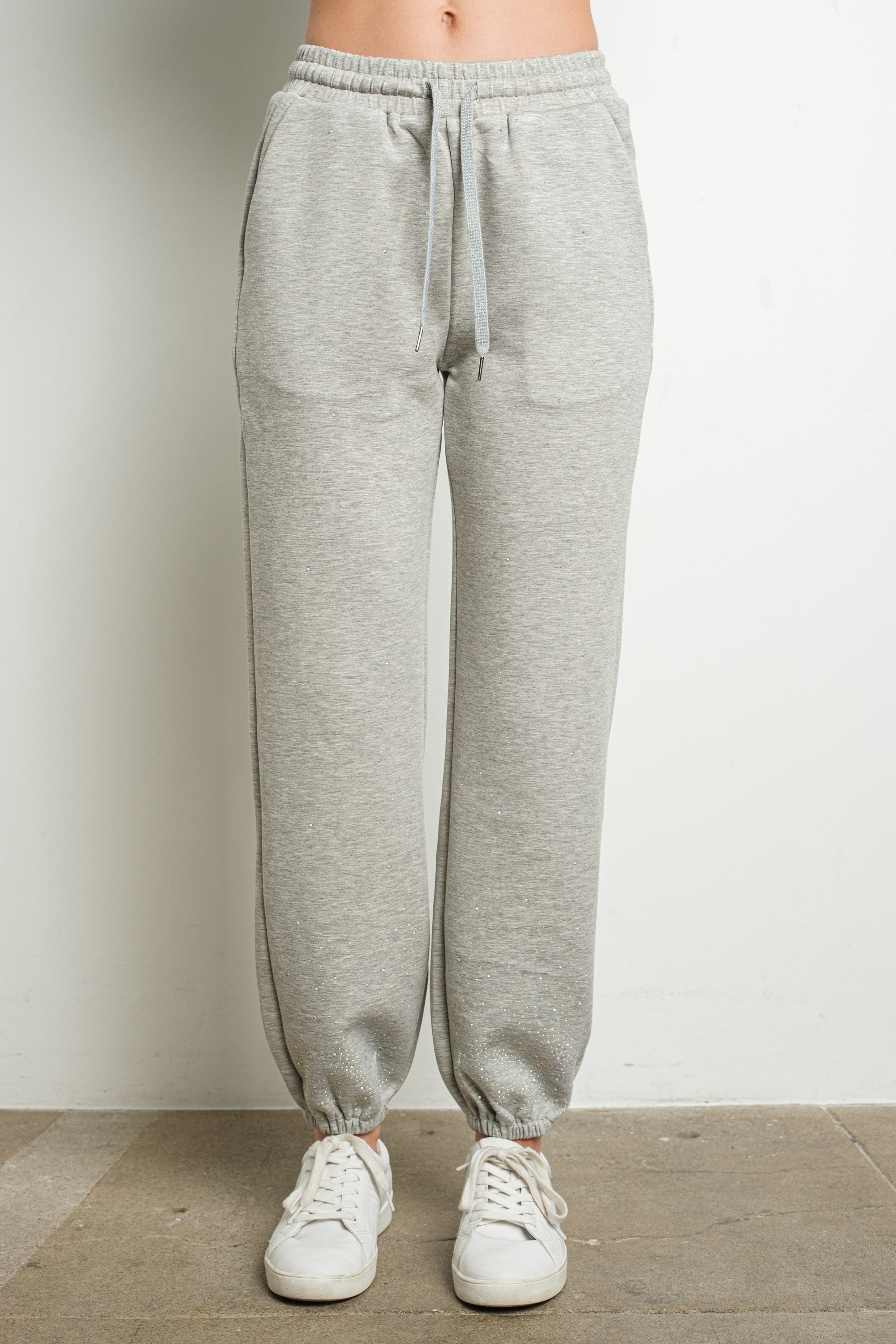 Embellished Jogger Set - Gray