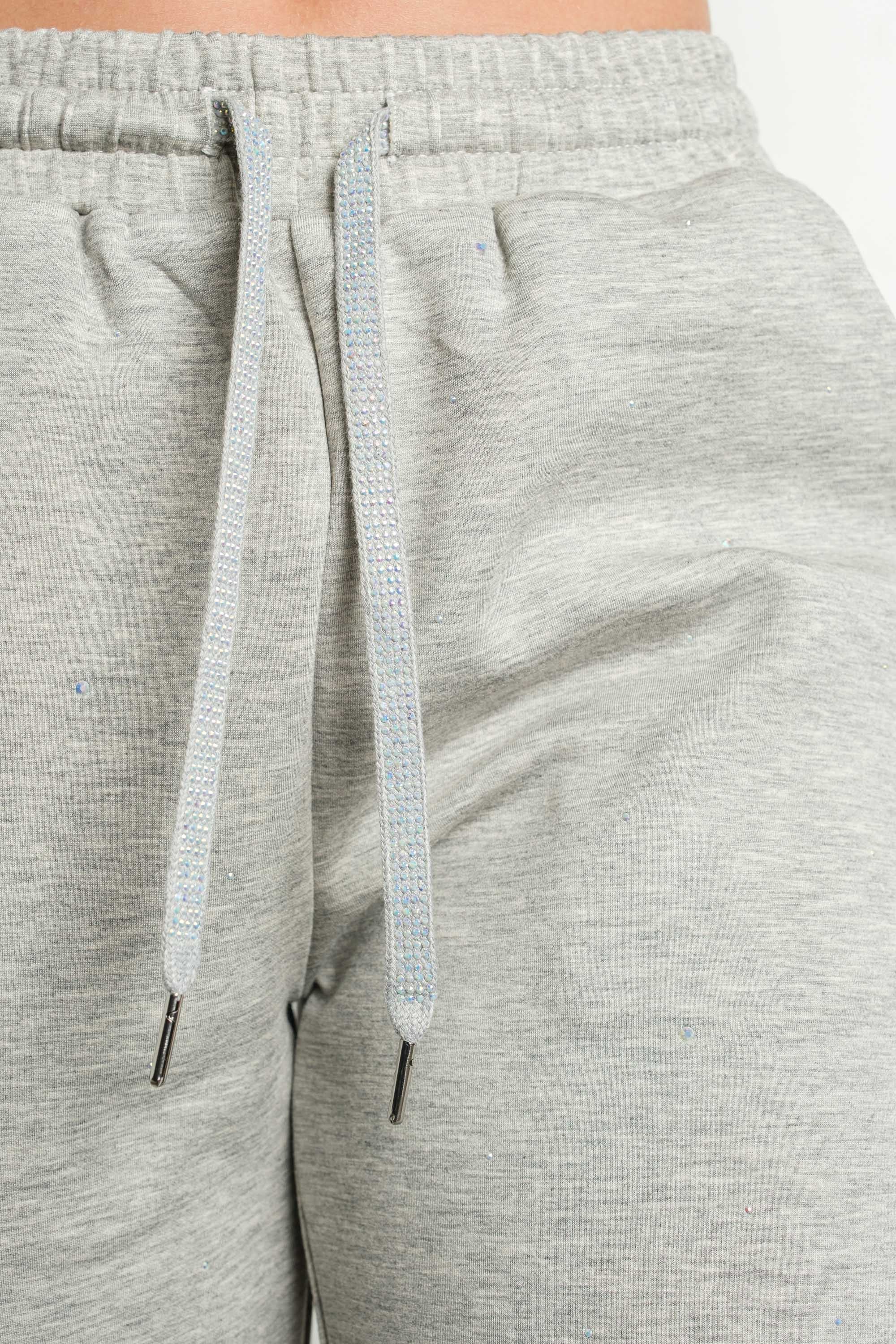 Embellished Jogger Set - Gray