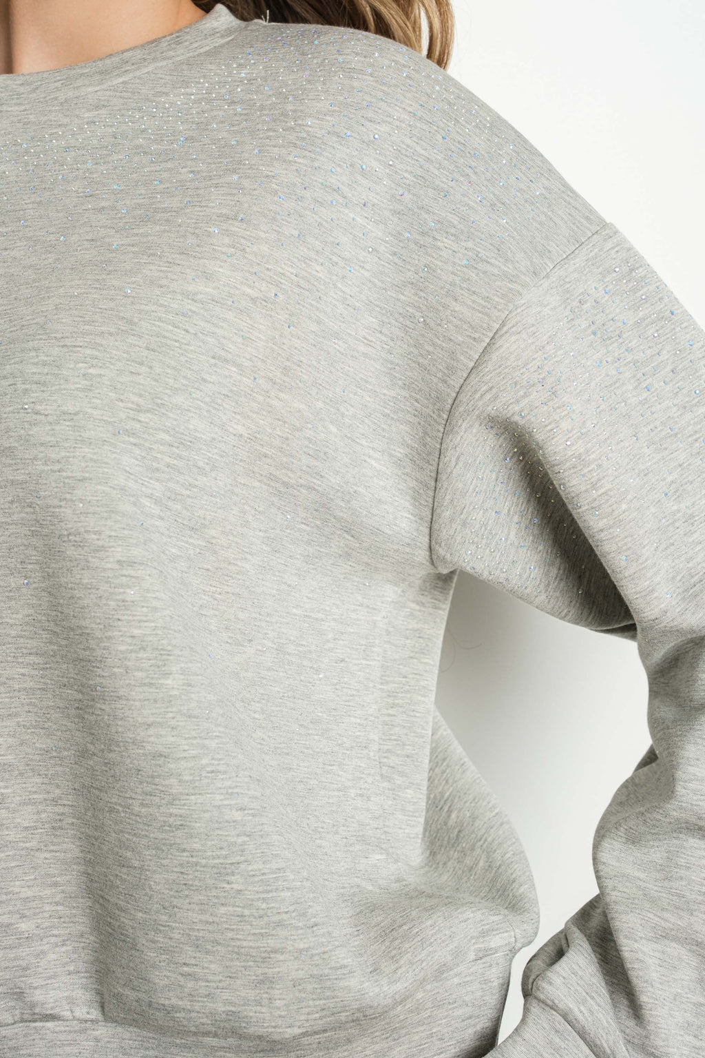 Embellished Jogger Set - Gray