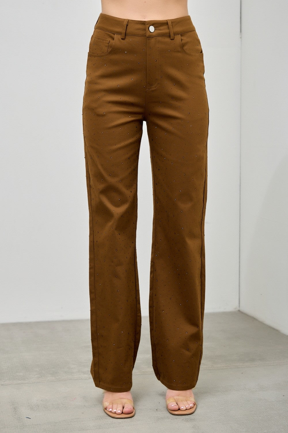 Rhinestone Wide Leg Jeans