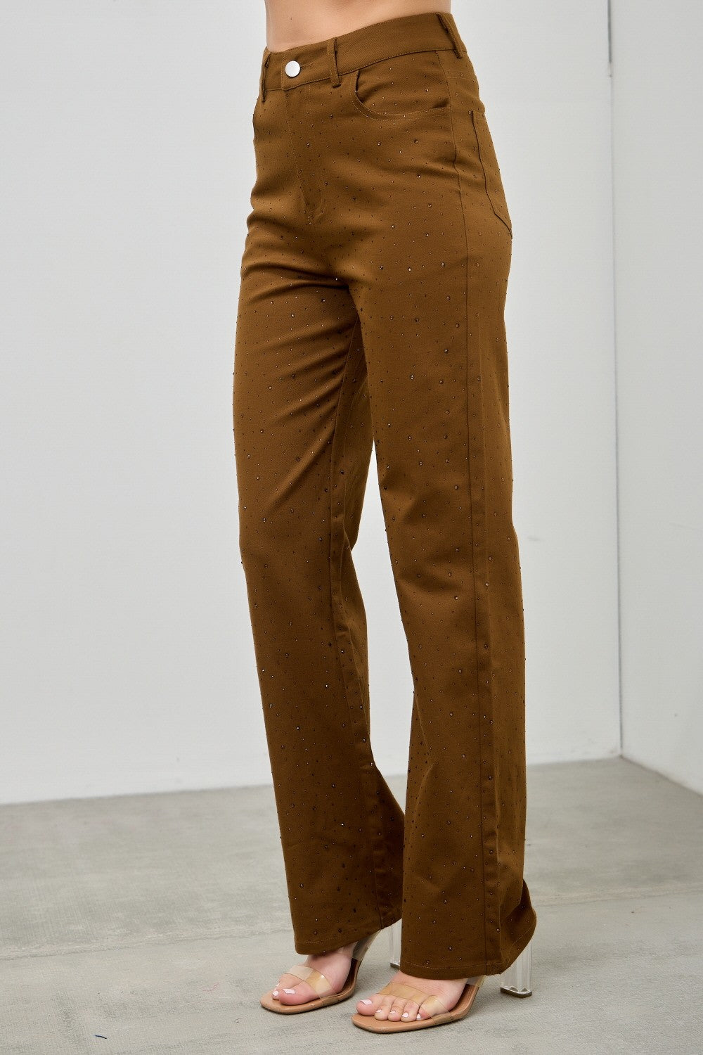 Rhinestone Wide Leg Jeans