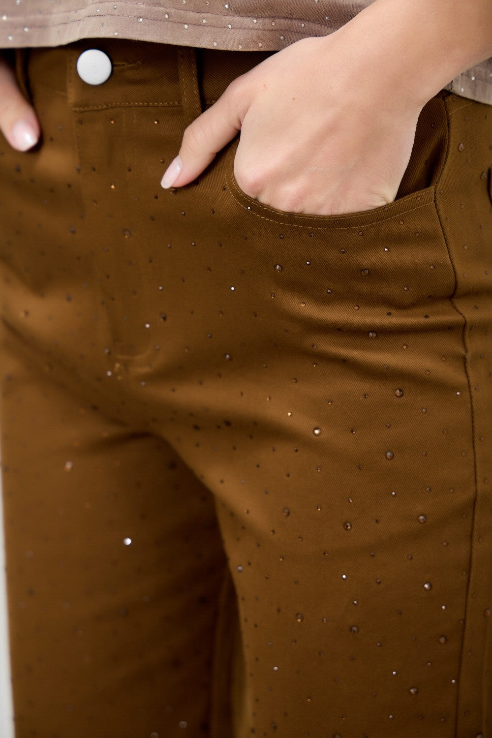 Rhinestone Wide Leg Jeans