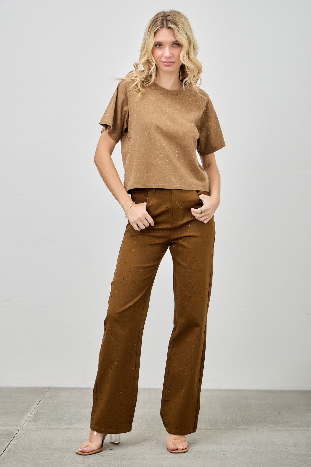 Rhinestone Wide Leg Jeans