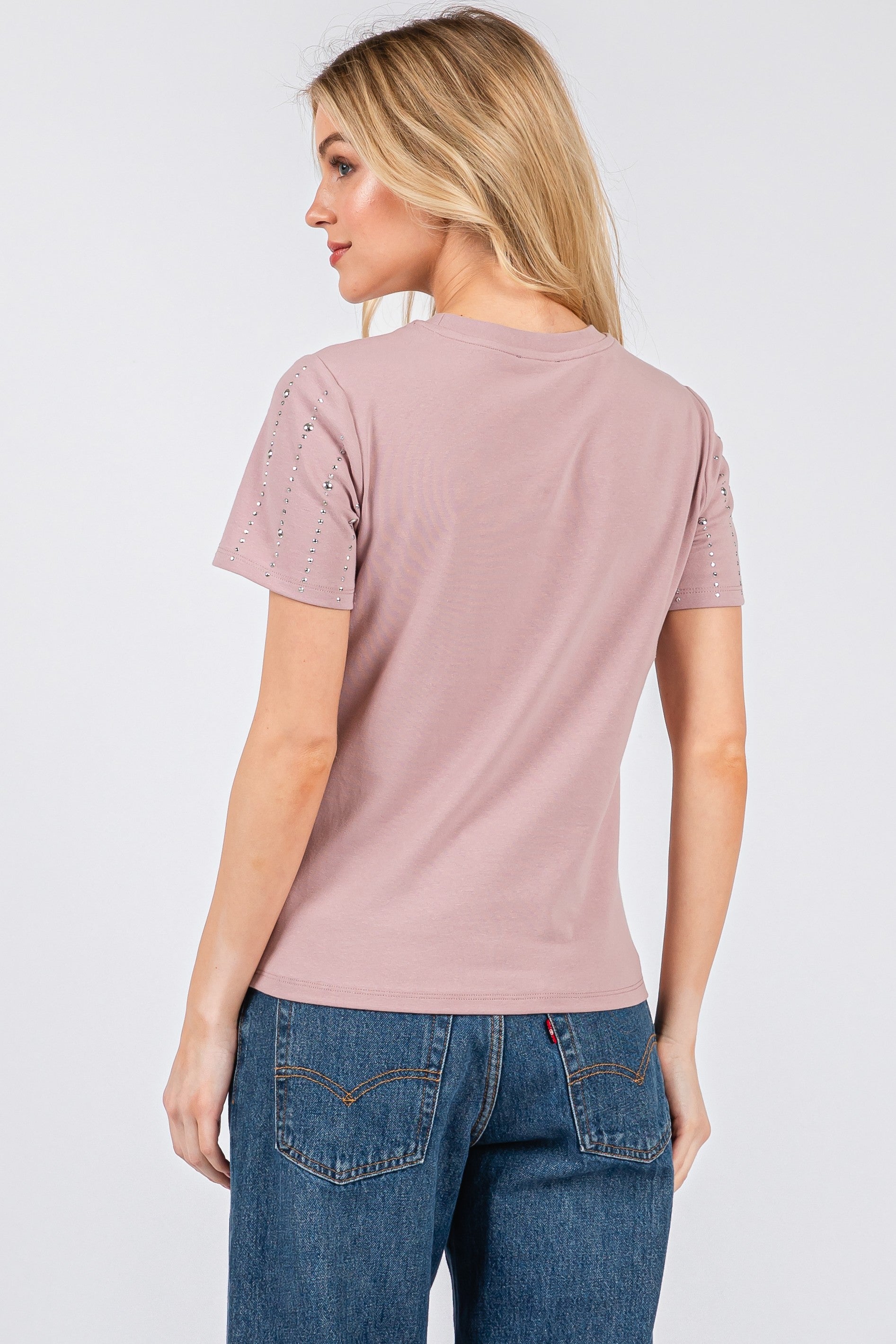 Studded T-shirt - Mauve