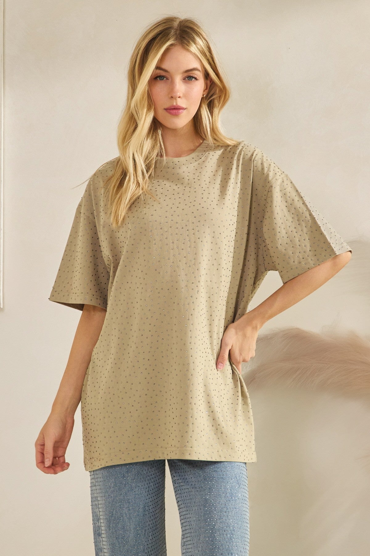 Oversize Embellished Tunic Top