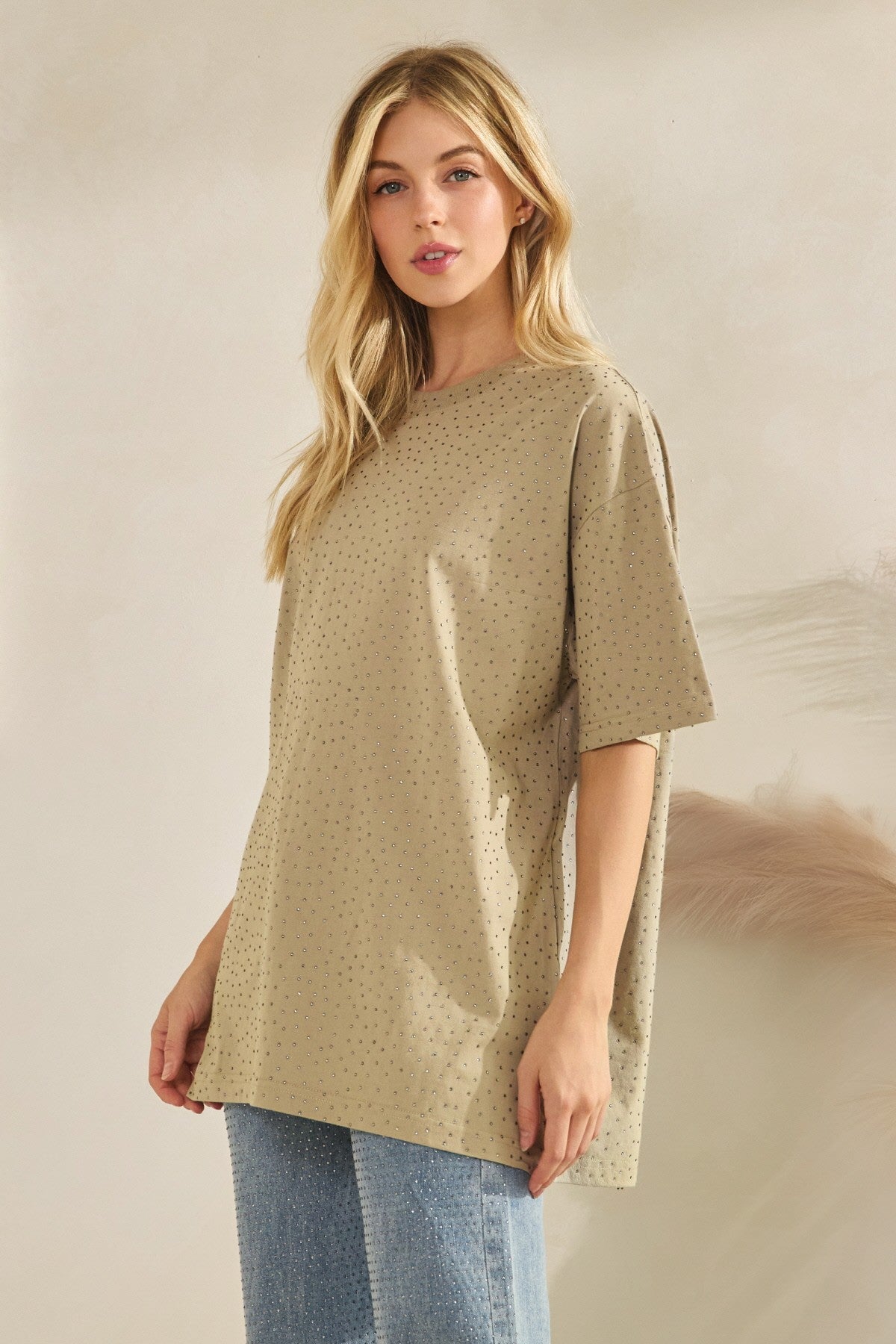Oversize Embellished Tunic Top