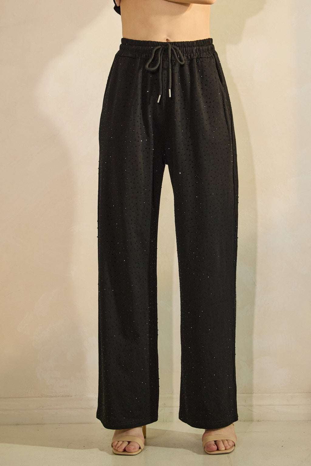 Embellished T-Shirt Set - Black