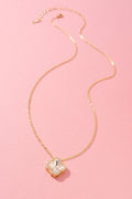 Crystal Clover Charm Necklace