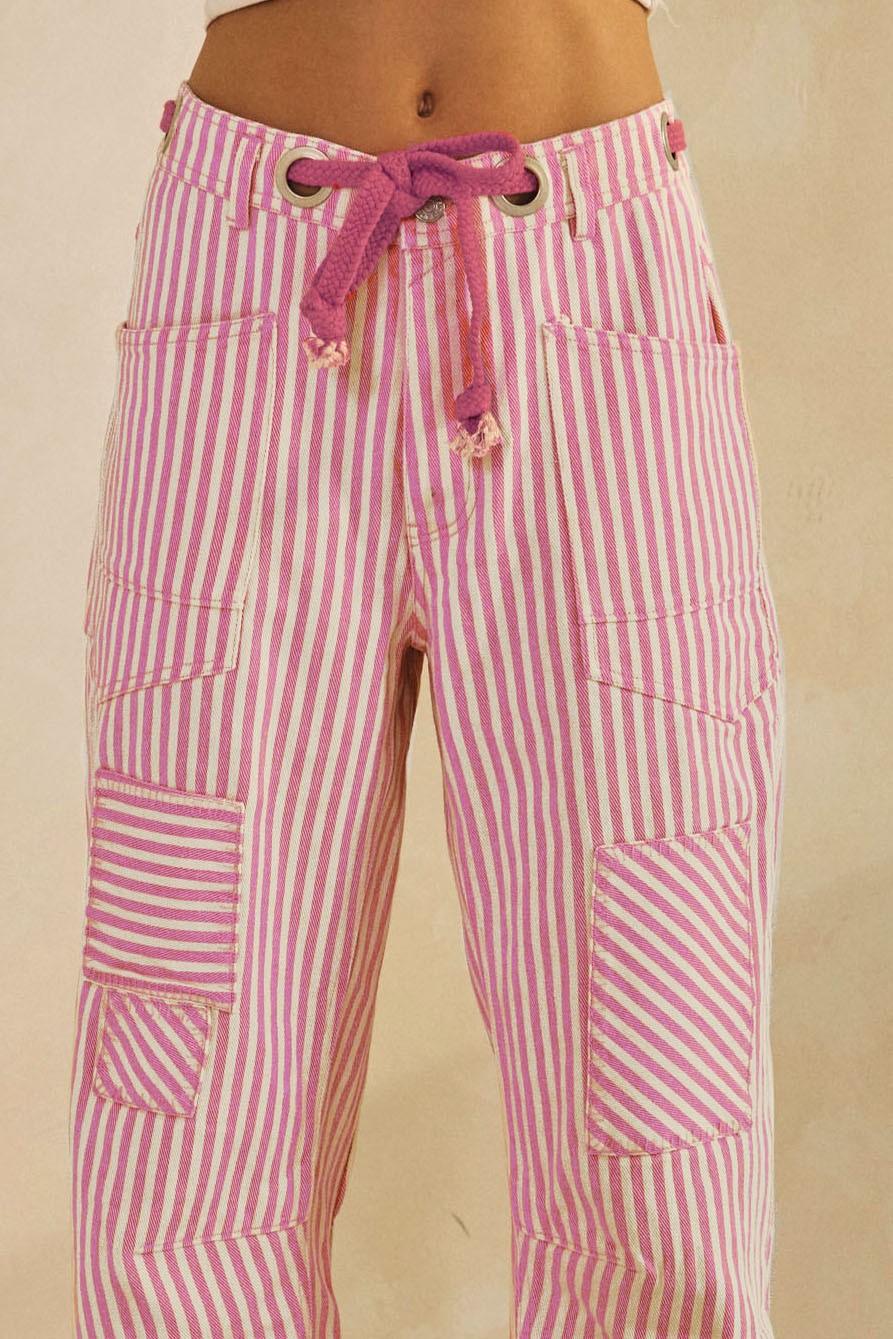 Striped Jeans - Pink