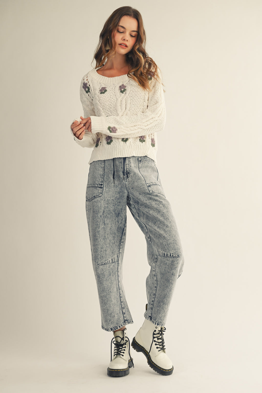 Vintage Wash Barrel Jeans