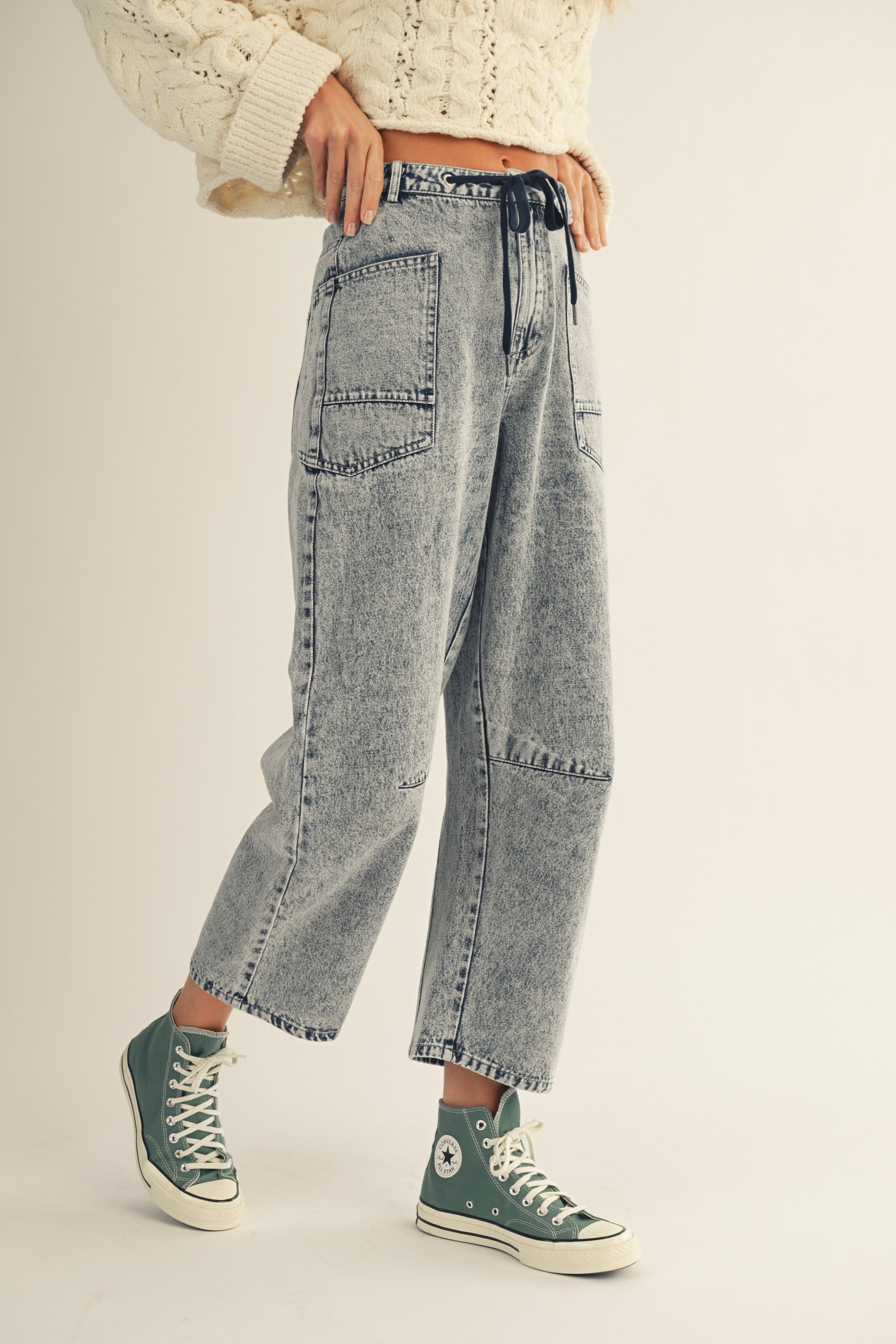 Vintage Wash Barrel Jeans