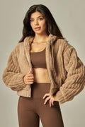 Hooded Sherpa Jacket - Cocoa