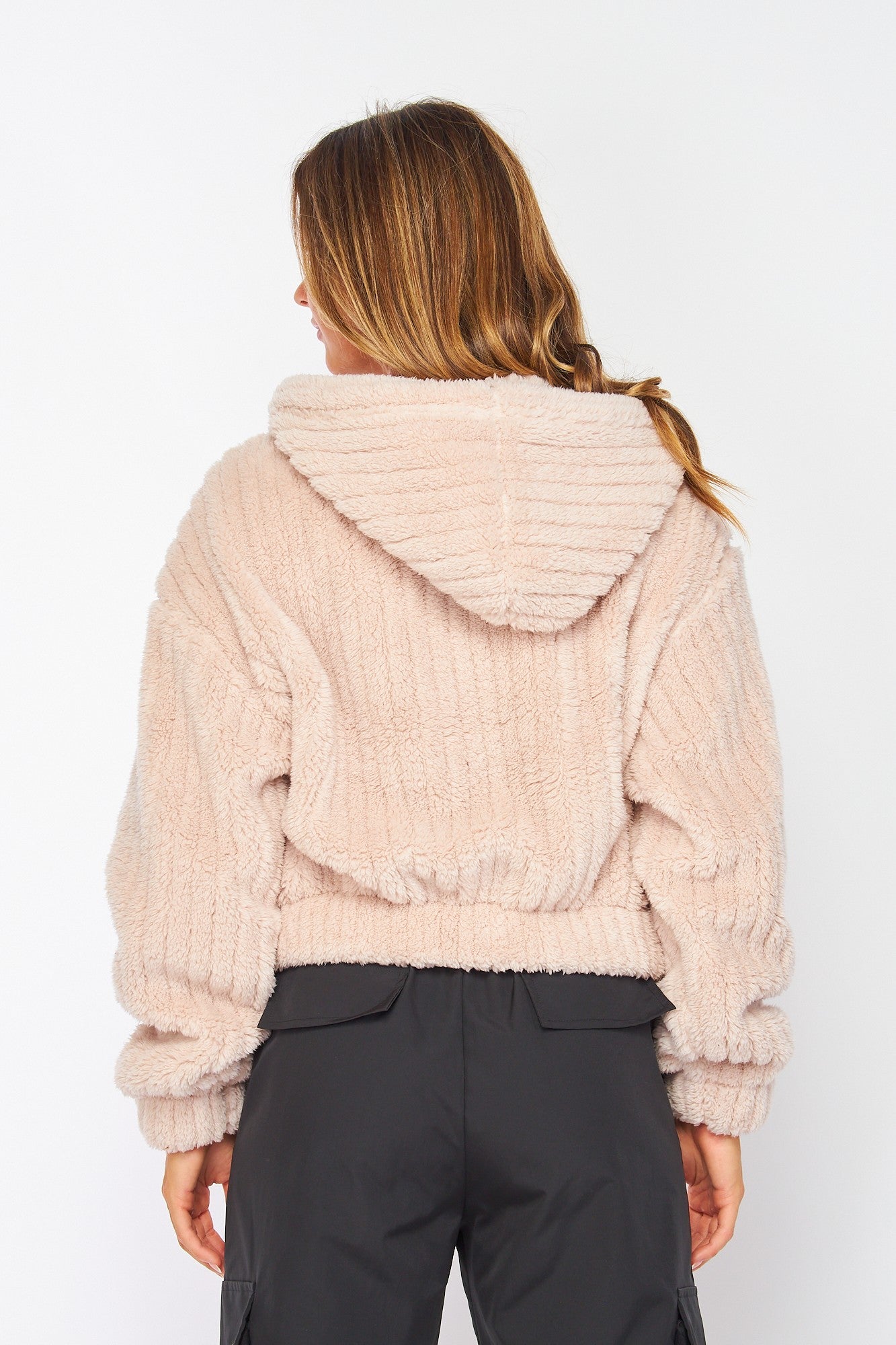 Hooded Sherpa Jacket - Milk Tea