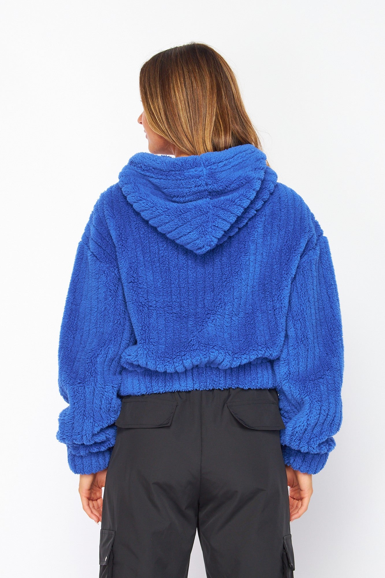 Hooded Sherpa Jacket - Royal