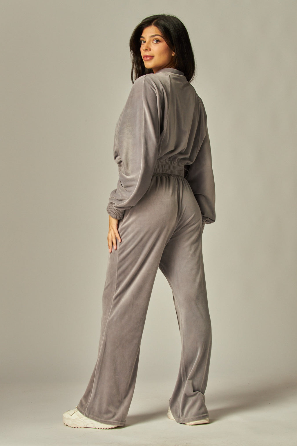 Velour Pant Set - Gray