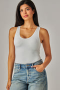 Contour Double Layered Tank Bodysuit - White