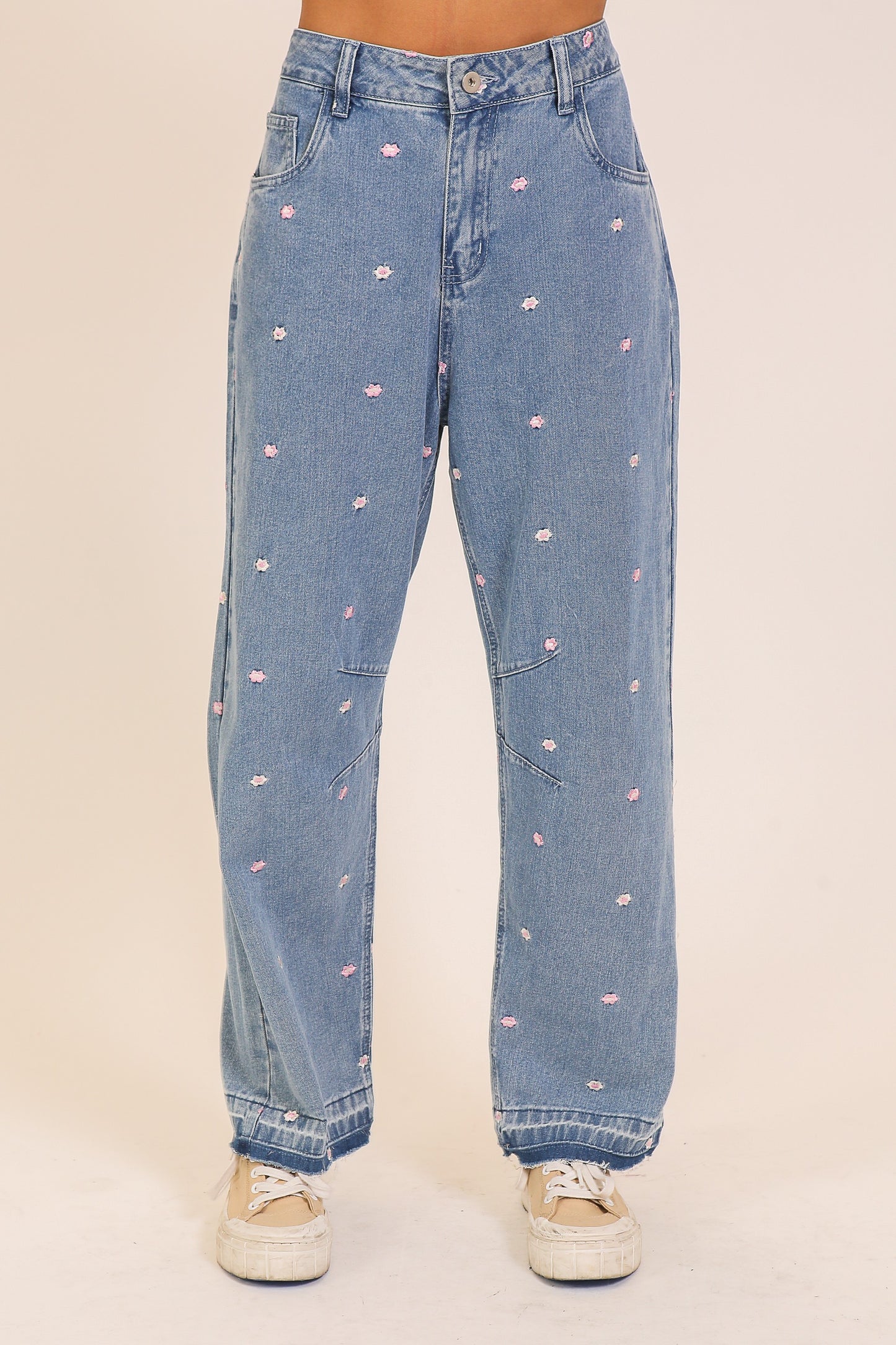 Embroidered Floral Jeans