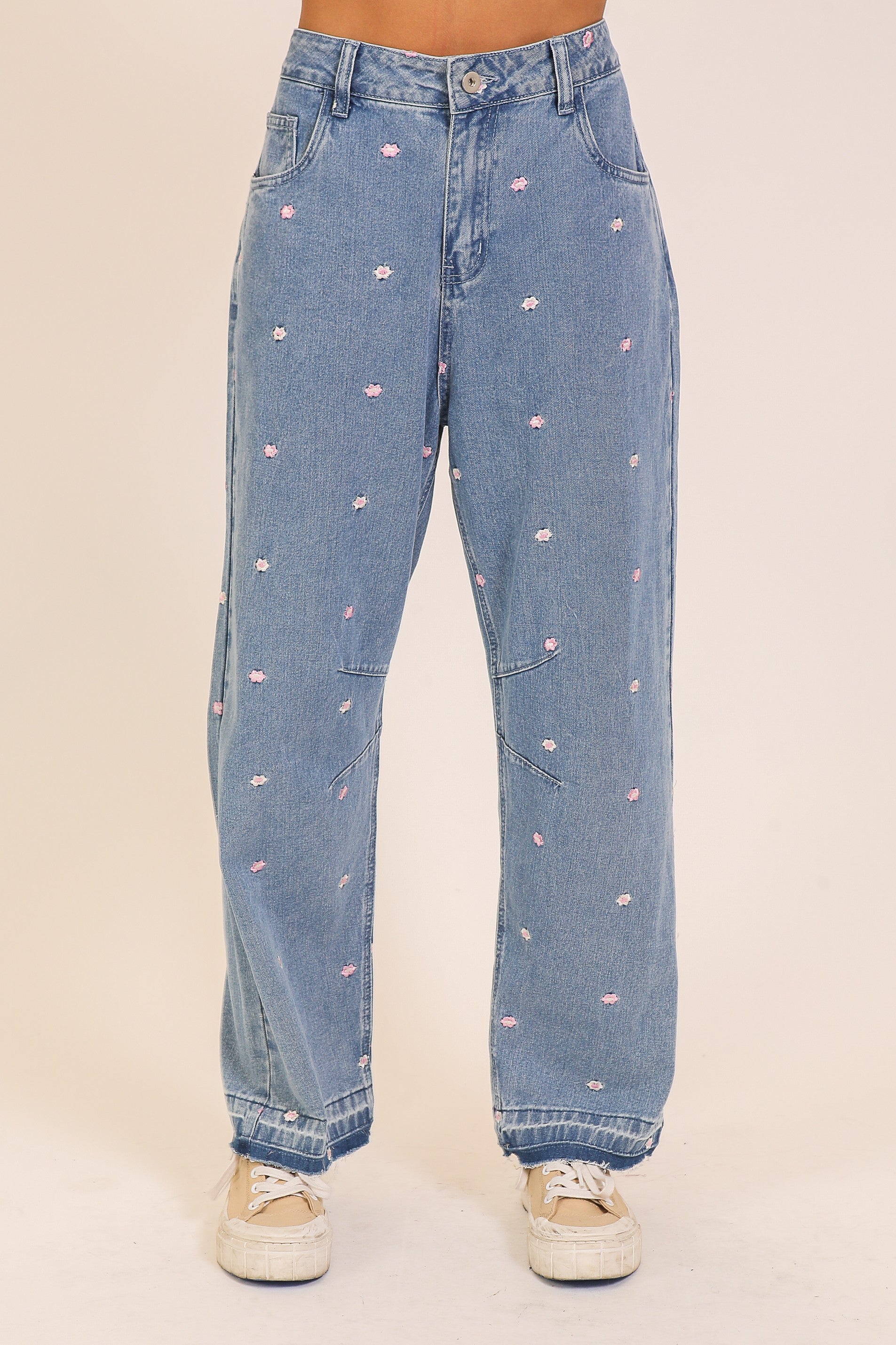 Embroidered Floral Jeans