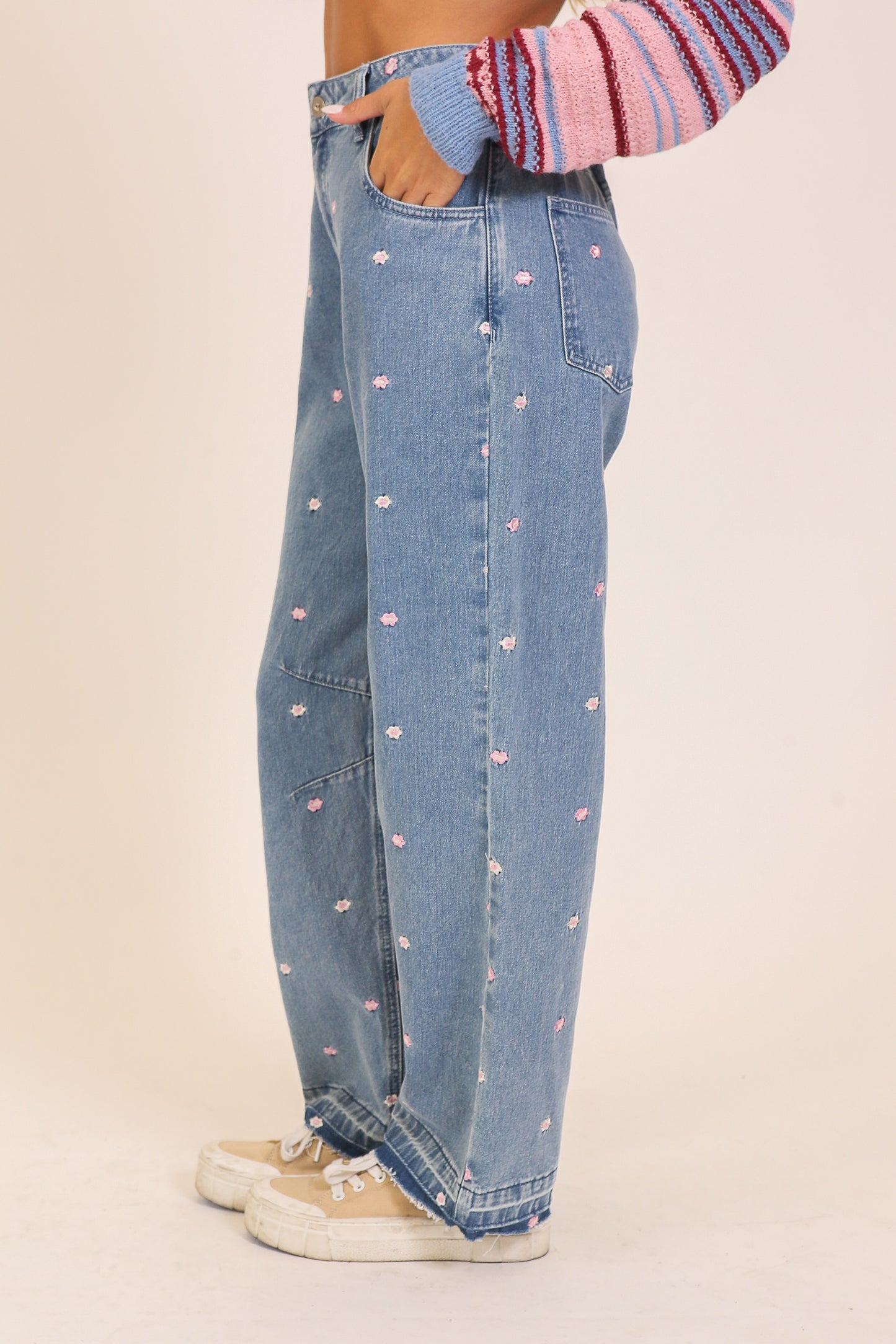 Embroidered Floral Jeans