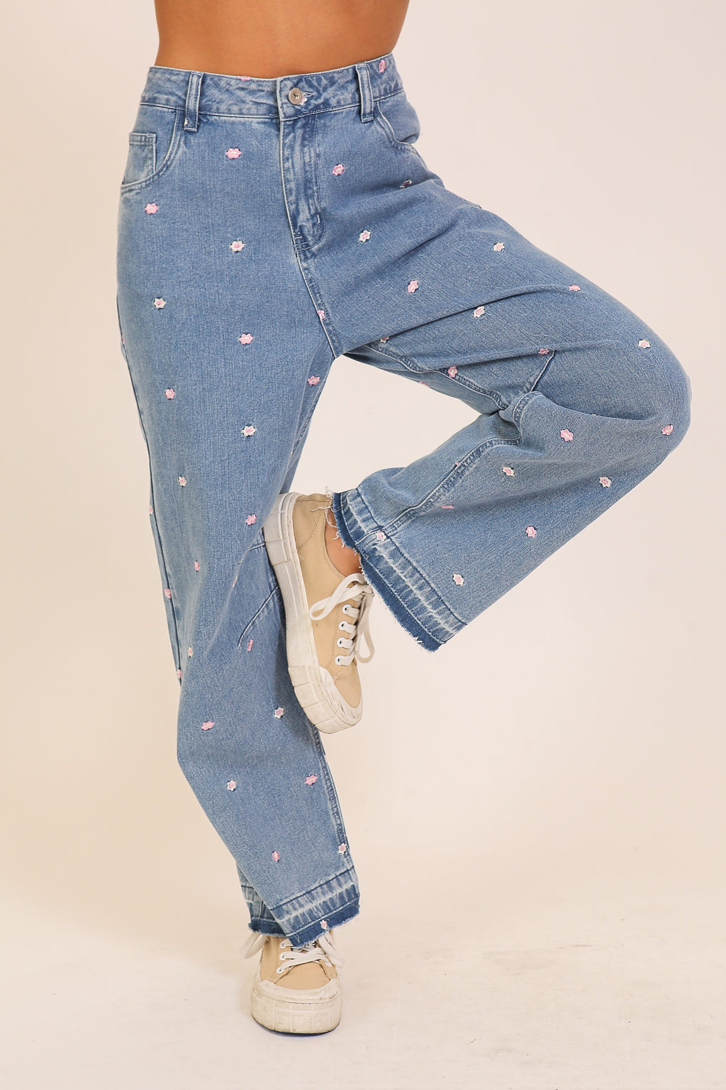 Embroidered Floral Jeans