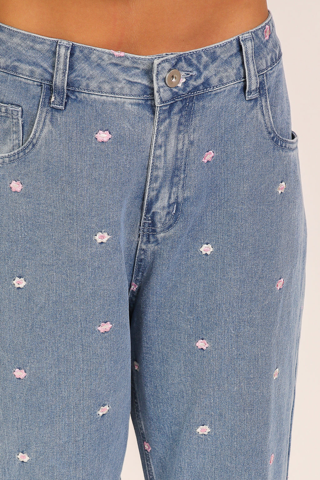 Embroidered Floral Jeans