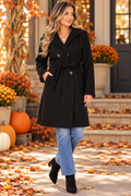 Midnight Elegance Belted Coat