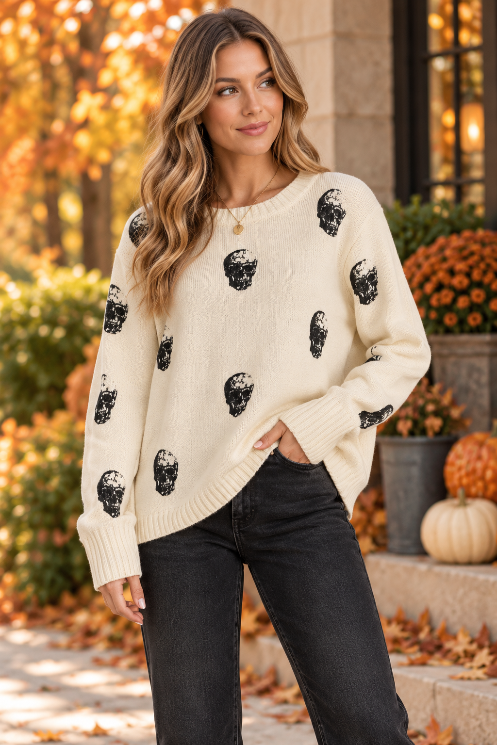 Midnight Skulls Sweater