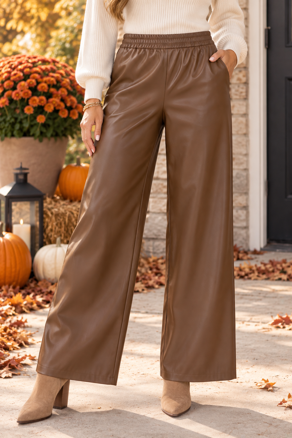 Mocha Luxe Faux Leather Pants