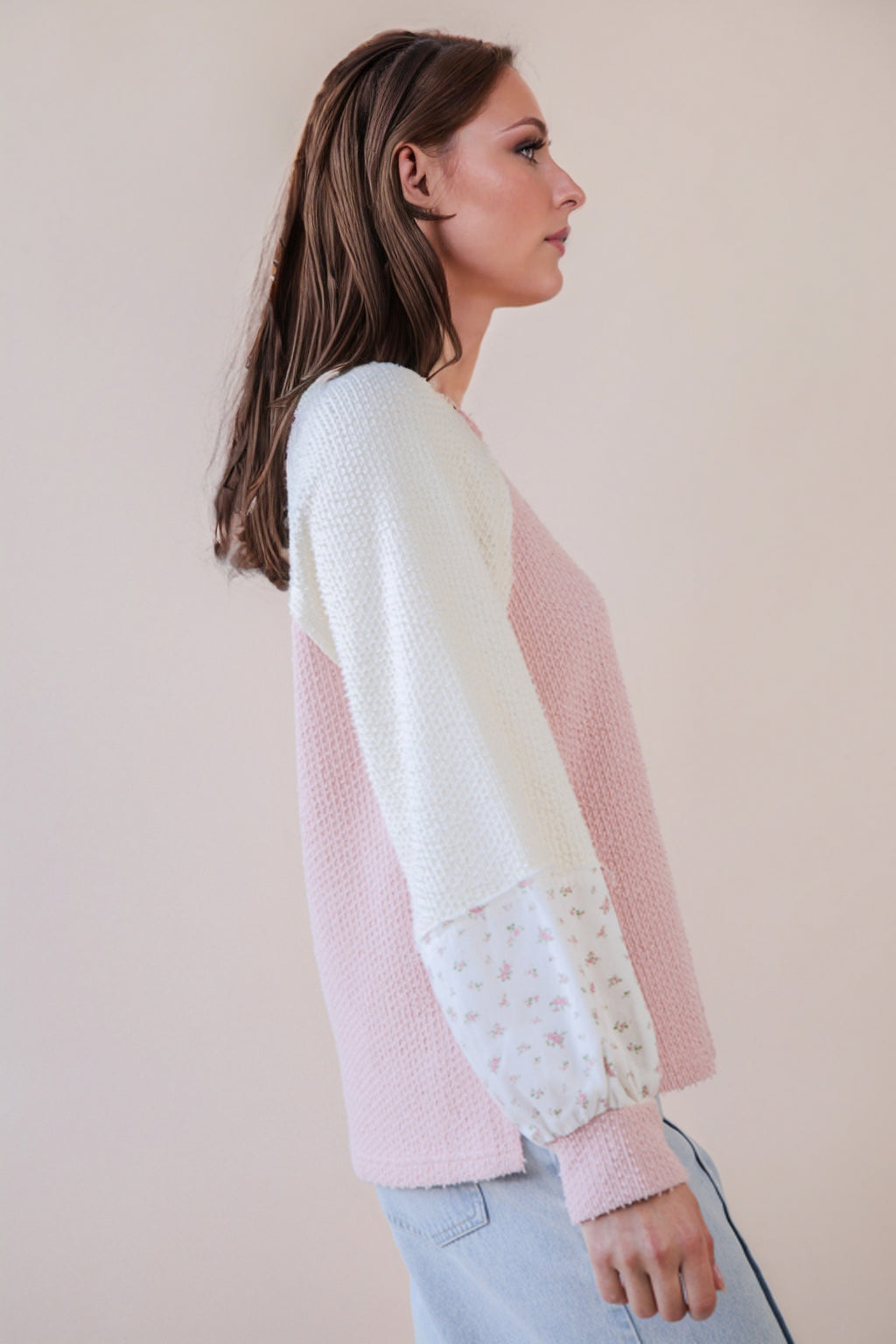 Floral Knit Top - Pink