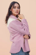 Cozy Colorblock Half-Snap Jacket