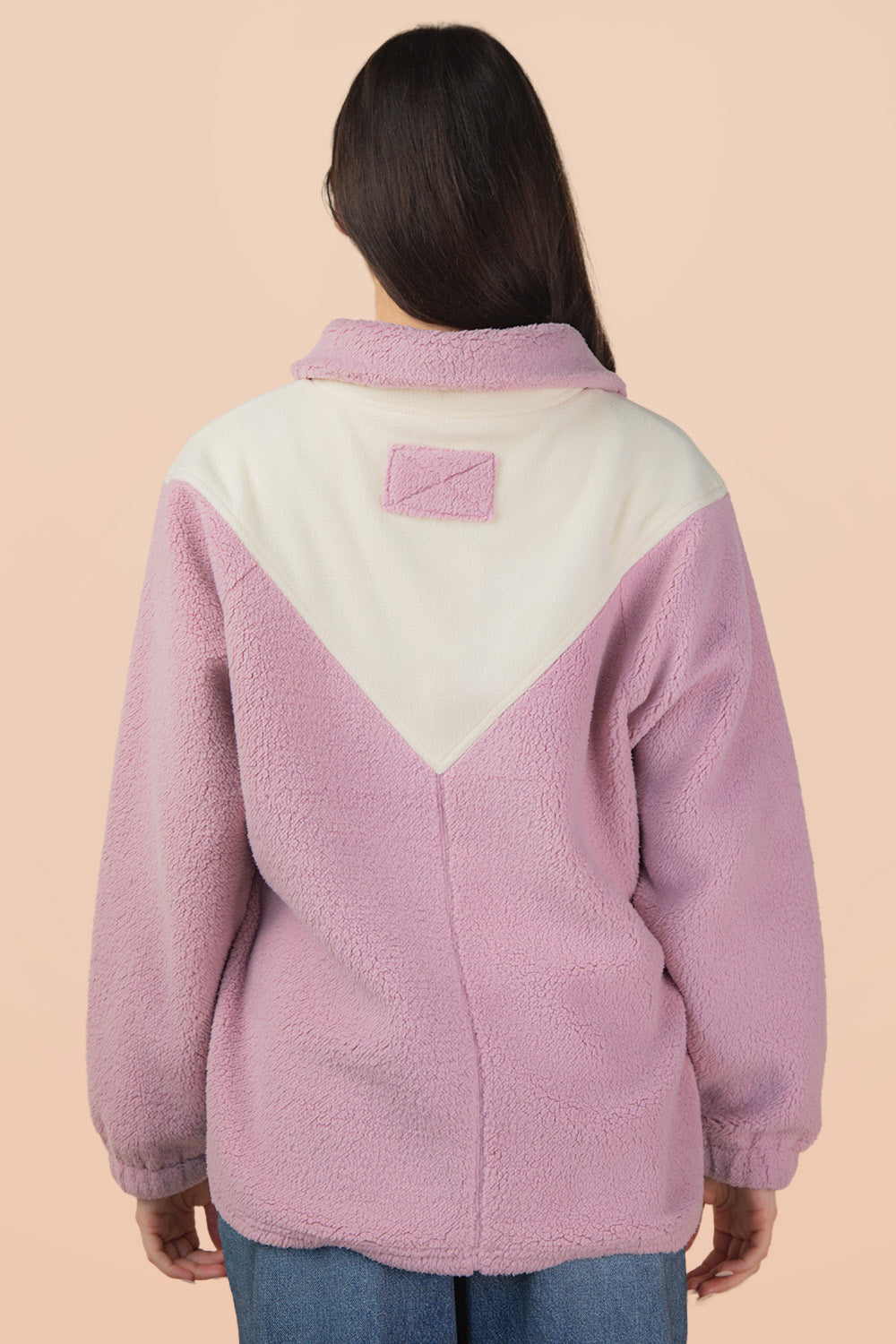 Cozy Colorblock Half-Snap Jacket