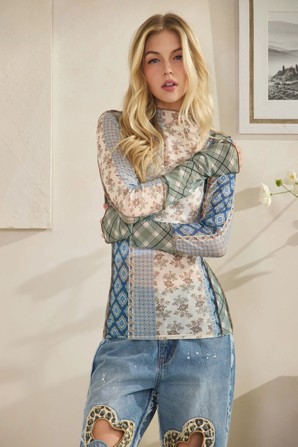 Oli & Hali - Chic Layer Sheer Mesh Top