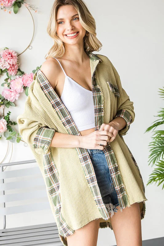 Oli & Hali Plaid Waffle Jacket