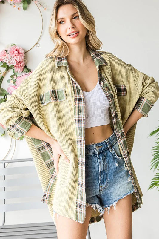 Oli & Hali Plaid Waffle Jacket