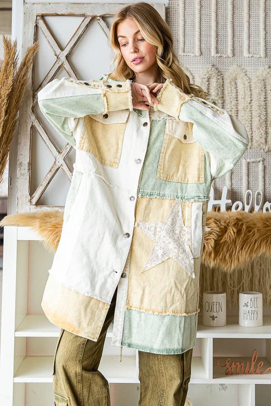 Oli & Hali Patchwork Shacket