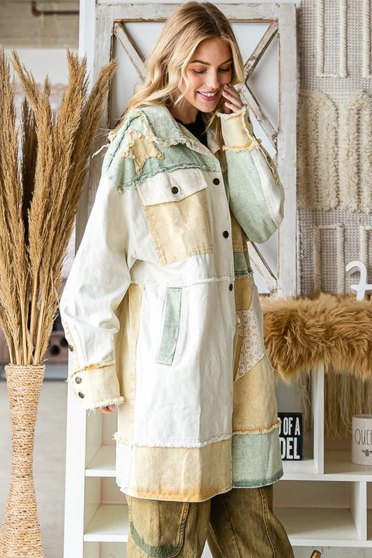 Oli & Hali Patchwork Shacket