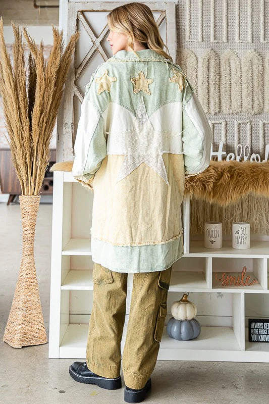 Oli & Hali Patchwork Shacket