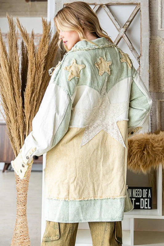 Oli & Hali Patchwork Shacket