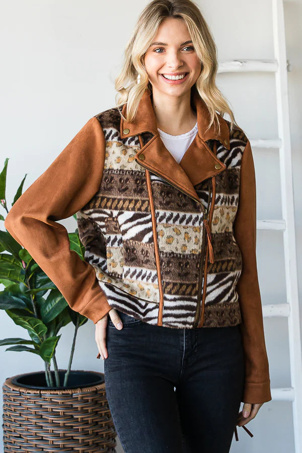 Oli & Hali Suede Moto Jacket