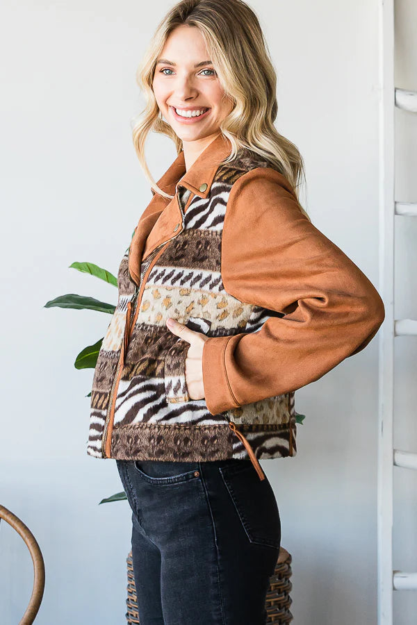 Oli & Hali Suede Moto Jacket