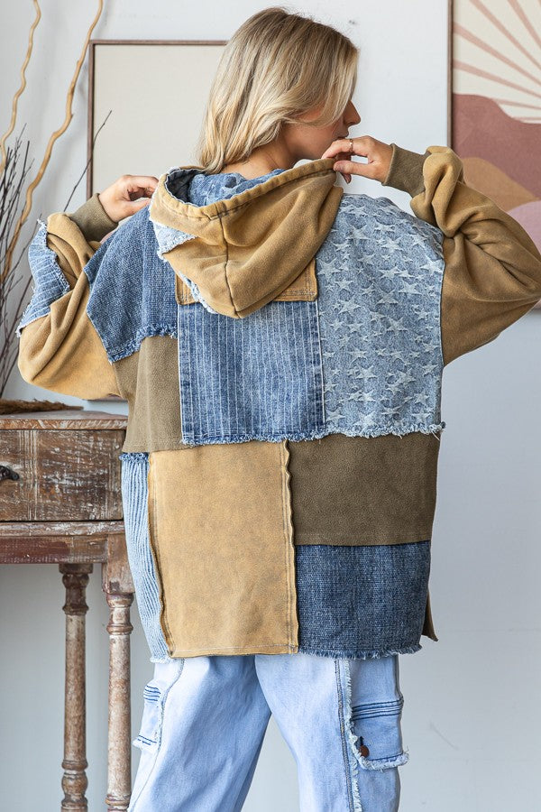 Oli & Hali Patchwork Denim Pullover Top