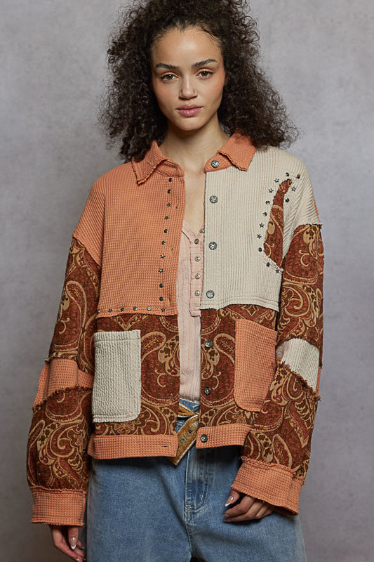 POL Paisley Studded Jacket