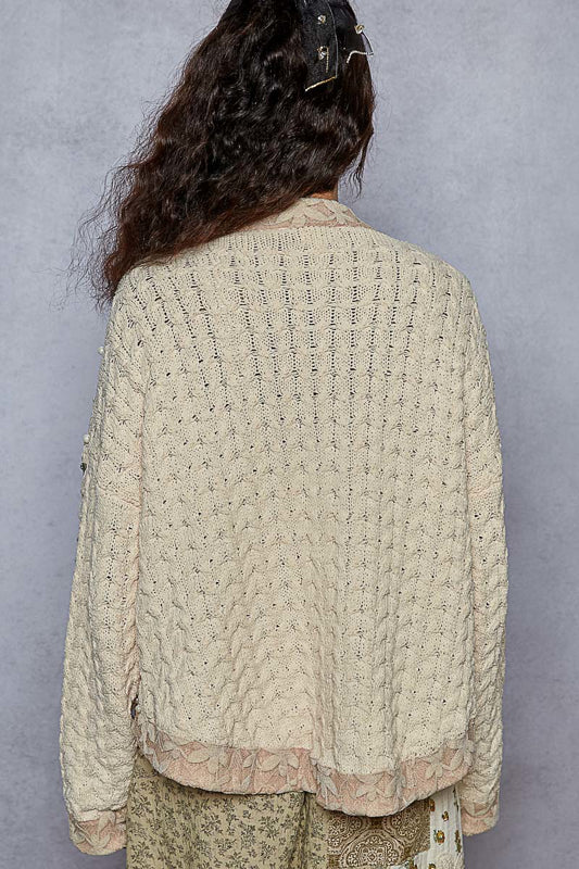 POL Embellished Cardigan - Ivory