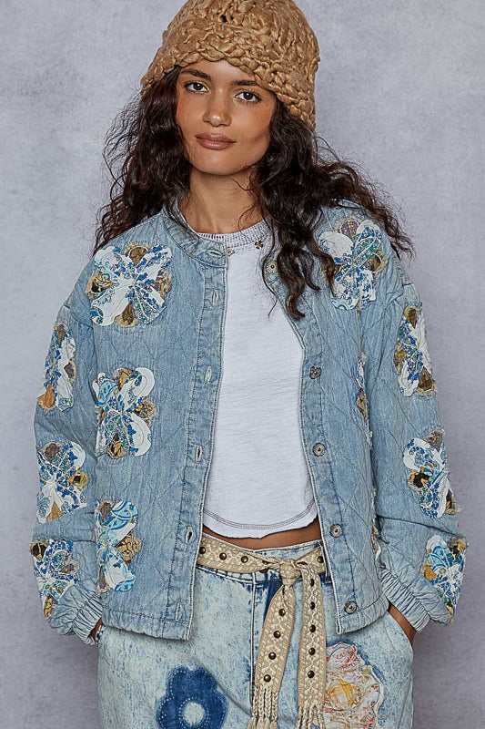 POL Patchwork Jacket - Denim