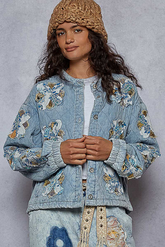 POL Patchwork Jacket - Denim