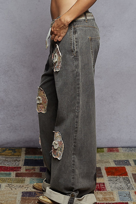 POL Floral Patchwork Pants