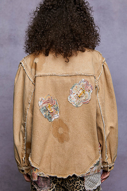 POL Floral Patchwork Jacket