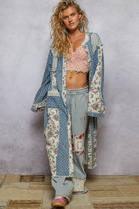 POL Denim Patchwork Jacket