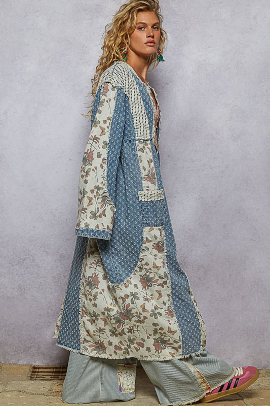 POL Denim Patchwork Jacket